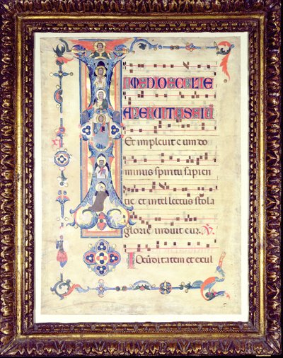 Gradvis, med historisk initial I, der forestiller Sankt Johannes Evangelisten, ca. 1315 af Florentine School