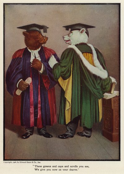 Disse kjoler og kasketter og ruller, du ser, giver vi dig nu som din grad af Floyd V. Campbell