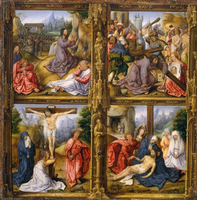 Fire scener fra passionen. af Follower of Bernard van Orley