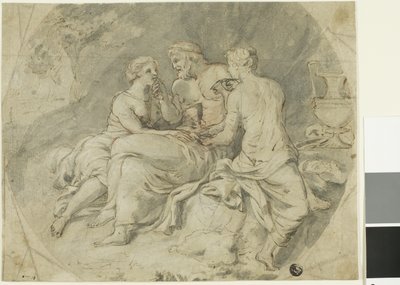 Lot og hans døtre af Follower of Charles Le Brun