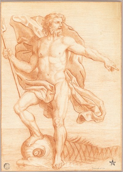 Neptun af Follower of Charles Le Brun