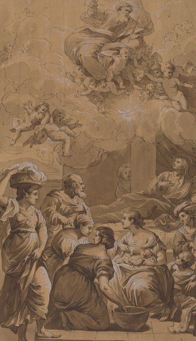 Jomfruens fødsel af Follower of Francesco Fontebasso
