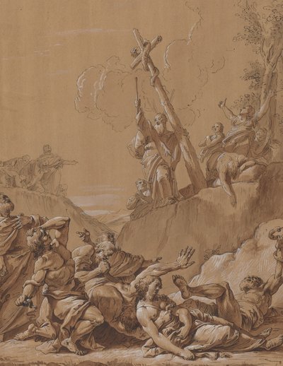 Moses og den skamløse slange af Follower of Francesco Fontebasso