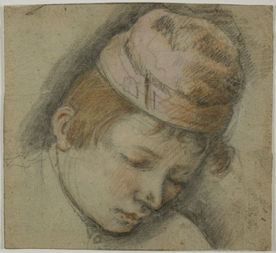 Ungdomschef i en lyserød kasket af Follower of Jacopo Bassano