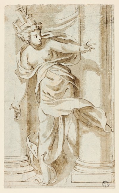 Cybele træder på en slange af Follower of Paolo Farinato