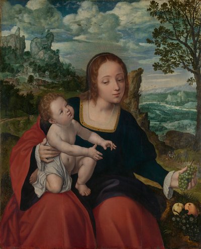 Resten på flugten til Egypten, ca. 1540. af Follower of Quentin Metsys
