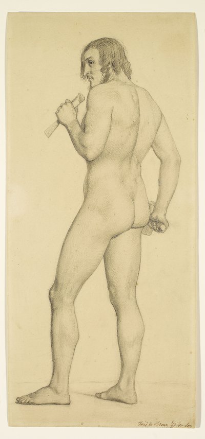 Mand - Akademisk nøgenstudie i skikkelse af en billedhugger af Ford Madox Brown
