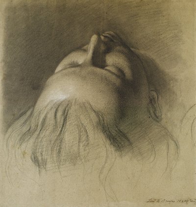 Parisinas søvn - Studie for leder af Parisina af Ford Madox Brown
