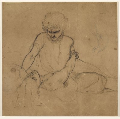 Parisinas søvn - Studie for prins Azo og Parisina af Ford Madox Brown