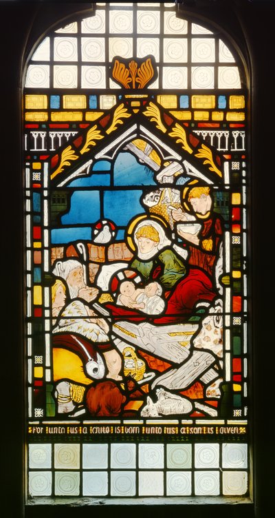 The Nativity, 1861 (farvet glas) af Ford Madox Brown