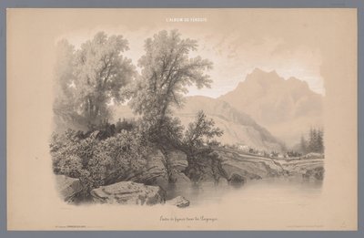 Militær procession bevæger sig gennem et bjerglandskab Studier af figurer i et landskab (serietitel) L