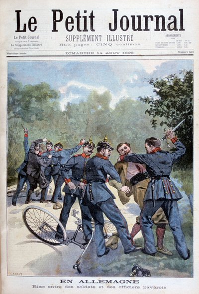 Et slagsmål mellem tyske soldater og bayerske officerer, Tyskland, 1898 af Fortuné Méaulle