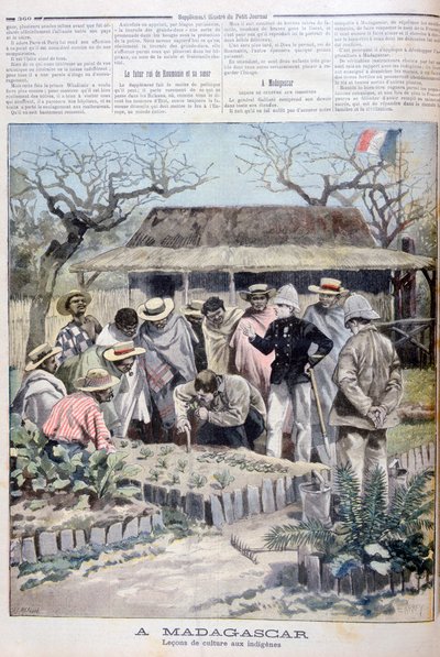 Landbrugslektion for det oprindelige folk på Madagaskar, 1897 af Fortuné Méaulle