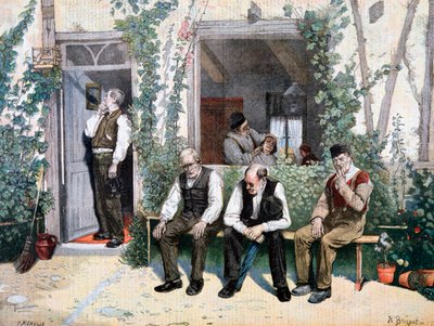 Hos Barberne, 1895 af Fortuné Méaulle