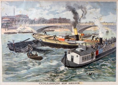 Kollision på Seinen, Paris, 1897 af Fortuné Méaulle