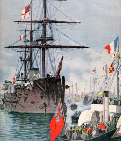 Fransk flotille i Portsmouth Harbour, 1891 af Fortuné Méaulle