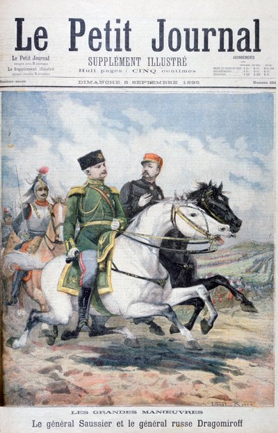 Fransk general Saussier og russisk general Dragomirov, 1895 af Fortuné Méaulle