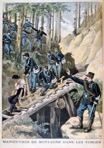 Franske militærmanøvrer i Vogeserne, 1896 af Fortuné Méaulle