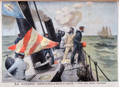 Fangsten af et handelsskib, Spansk-Amerikansk krig, 1898 af Fortuné Méaulle