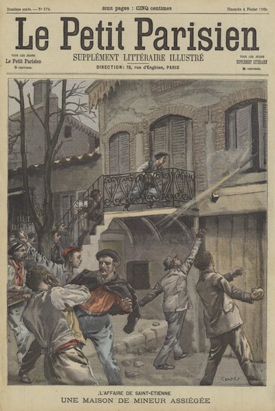 Et minearbejderhus under belejring i St Etienne, Frankrig af Fortune Louis Meaulle
