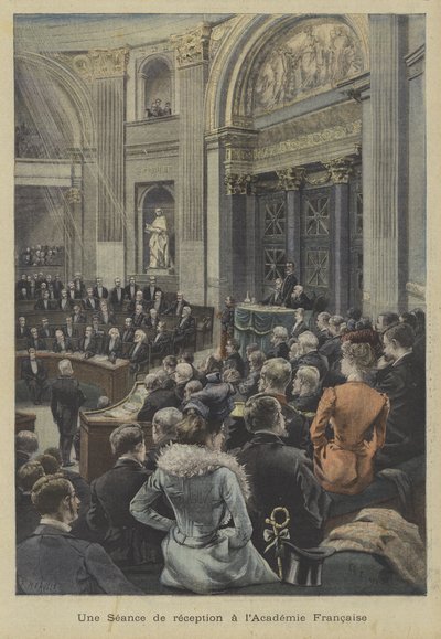 En receptionssession på Academie Francaise, Paris af Fortune Louis Meaulle