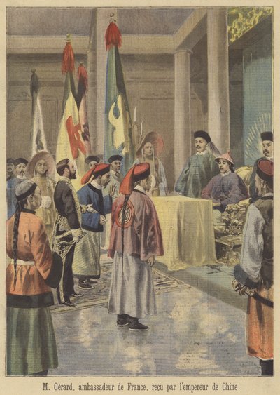 Auguste Gerard, den franske ambassadør i Kina, modtaget af kejseren af Fortune Louis Meaulle