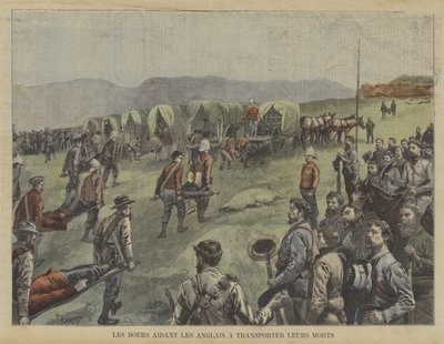 Boere hjælper briterne med at flytte deres døde fra slagmarken af Fortune Louis Meaulle