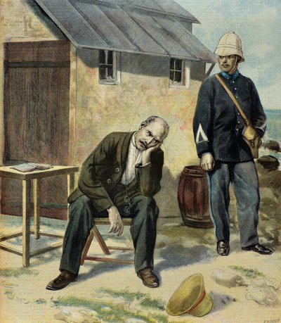 Kaptajn Alfred Dreyfus fange på Djævleøen af Fortune Louis Meaulle