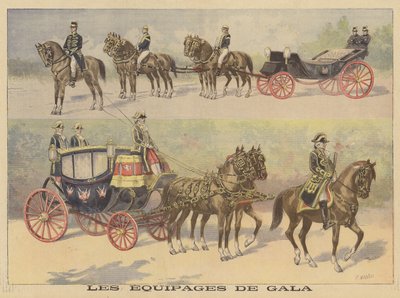 De vogne, der blev brugt af Ruslands tsar og tsarina under deres besøg i Frankrig af Fortune Louis Meaulle