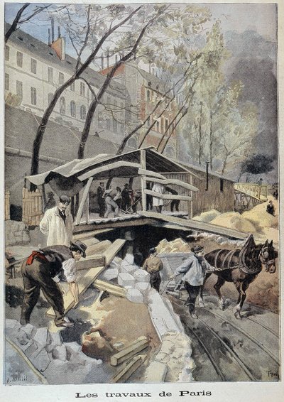 Byggeplads i Paris - i "" Le petit journal"" af 14/05/1899 af Fortune Louis Meaulle