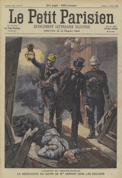 Brand ved Theatre-Francais, Paris af Fortune Louis Meaulle
