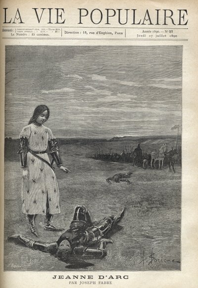 Foran troppen af bevæbnede riddere, Jeanne d
