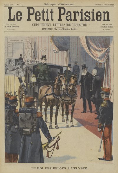 Leopold II, belgiernes konge, ved Elysee-paladset, Paris af Fortune Louis Meaulle