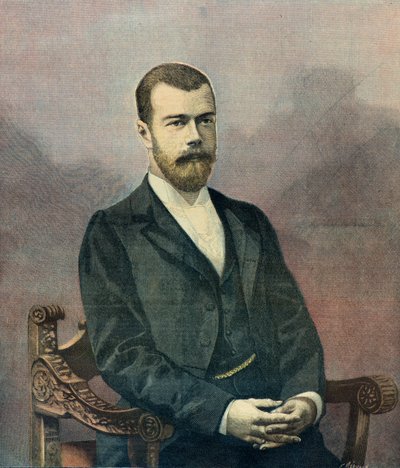 Portræt af zar Nikolaj 2. i 1896 (gravering) af Fortune Louis Meaulle