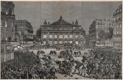 Optøjer i Paris mod opførelsen af Richard Wagners "" Lohengrin"" på Palais Garnier 1891 - Demonstration patriotique, place de l