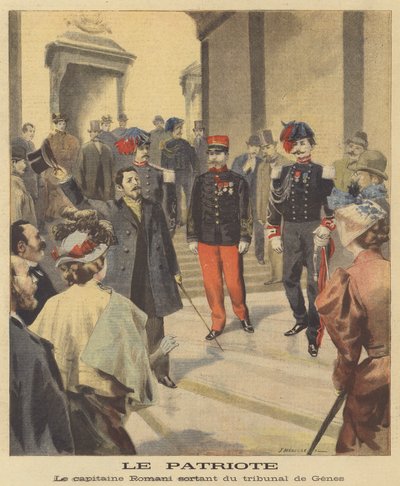 Patrioten. Kaptajn Romani forlader sin retssag i Genova af Fortune Louis Meaulle