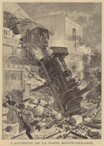Togulykke ved Gare Montparnasse af Fortune Louis Meaulle