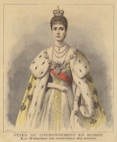 Tsarina Alexandra af Rusland i sine kroningsdragter af Fortune Louis Meaulle
