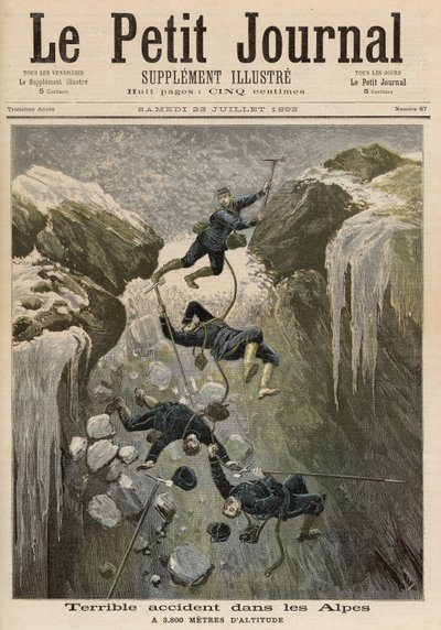 En frygtelig ulykke i Alperne, fra "Le Petit Journal", 23. juli 1892 af Fortune Louis Meaulle and Henri Meyer