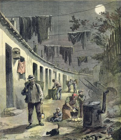 Lumpesamlerne i Paris, illustration fra det illustrerede tillæg i Le Petit Journal, 27. august 1892 af Fortune Louis Meaulle and Henri Meyer