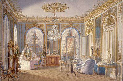 Kejserinde Eugenies omklædningsrum i Saint-Cloud, 1860 (wc på papir) af Fortune de Fournier