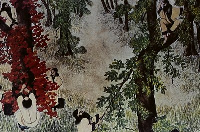 De store ledere i det attende århundredes Ainu: Itokoi og Shinichi fra Akkeshi, Chosama fra Uraashibetsu og Shonko fra Noshappu, i særdeleshed, illustration af Fosco Maraini