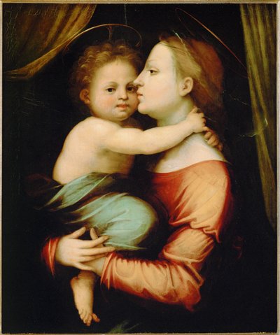 Madonna og barn (poppeltræ) af Fra (1472-1517) Bartolomeo