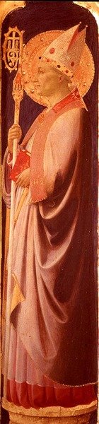St. Augustine, pilaster fra bagsiden af højre sidepanel på Santa Trinita altertavle, ca. 1434 (tempera på panel) af Fra  Angelico