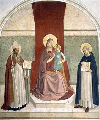 Jomfruen og barnet tronede med SS. Zenobius og Thomas (fresko) af Fra (c.1387 1455) Angelico