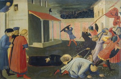 San Marcos martyrium, detalje af predellaen, linnedgardinernes tabernakel af Fra (c.1387 1455) Angelico