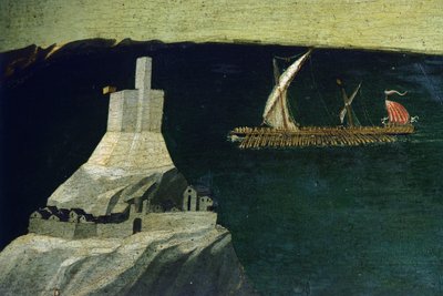 Båd, detalje fra Thebaid, ca 1418-1420 (tempera på panel) af Fra (c.1387 1455) Angelico