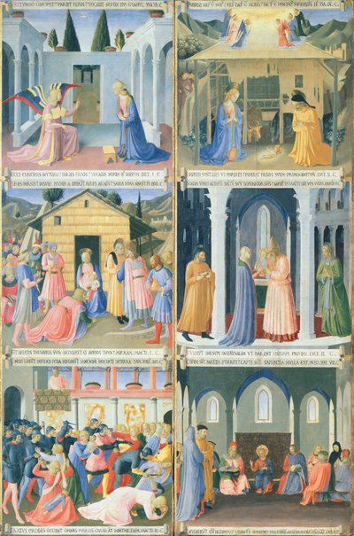 Scener fra Jesu barndom, detalje af panel fra Armadio degli Argenti (sølvkiste) med Jesu liv af Fra (c.1387 1455) Angelico