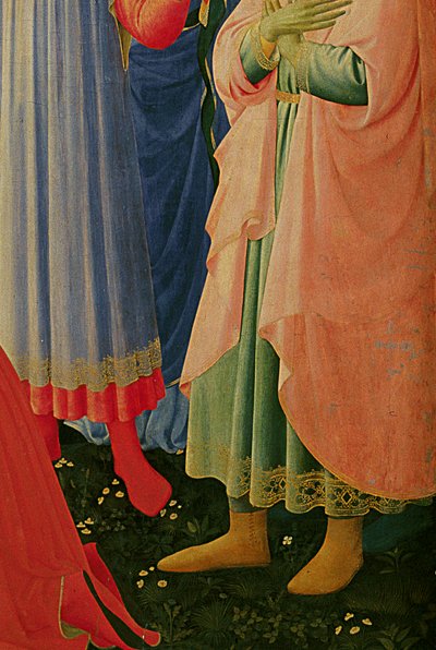Detalje af Santa Trinita altertavle, ramme og tinder af Lorenzo Monaco af Fra Angelico