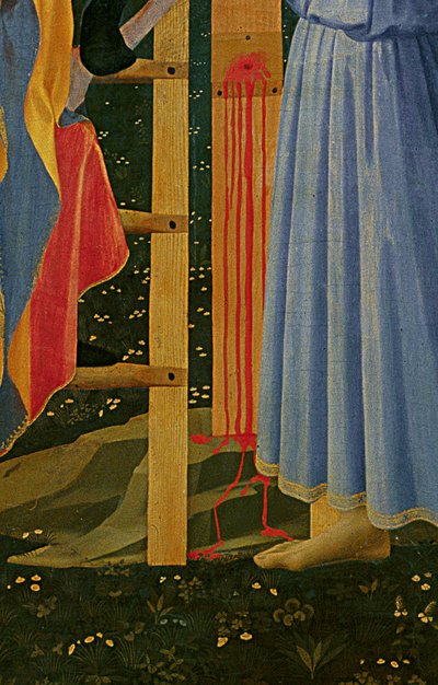 Detalje af Santa Trinita altertavle, ramme og tinder af Lorenzo Monaco af Fra Angelico